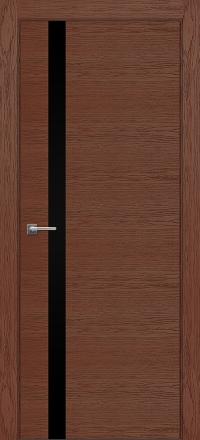 Межкомнатная дверь Loft 7 в цвете Дуб коньяк со стеклом Стекло Черное AGS
