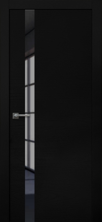 Межкомнатная дверь Loft 7 в цвете Ясень Чёрный Агат со стеклом Стекло Черное AGS
