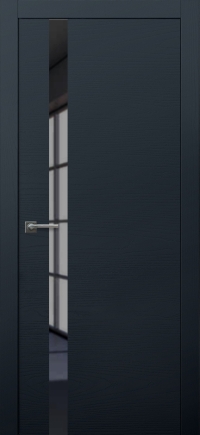 Межкомнатная дверь Loft 7 в цвете Ясень Антрацит со стеклом Стекло Черное AGS