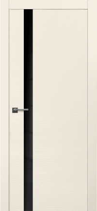 Межкомнатная дверь Loft 7 в цвете Ясень Жемчужно-белый со стеклом Стекло Черное AGS