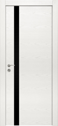 Межкомнатная дверь Loft 7 в цвете Ясень белый со стеклом Стекло Черное AGS