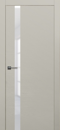 Межкомнатная дверь Loft 7 в цвете Ясень Серый шёлк со стеклом Стекло Белое AGS