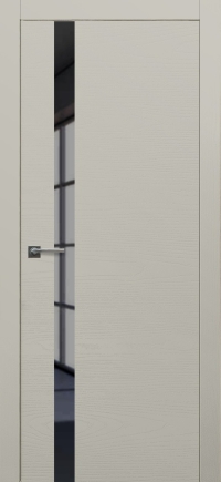 Межкомнатная дверь Loft 7 в цвете Ясень Серый шёлк со стеклом Стекло Черное AGS