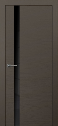 Межкомнатная дверь Loft 7 в цвете Ясень Серый Кварц со стеклом Стекло Черное AGS