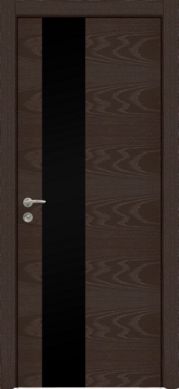 Межкомнатная дверь Loft 8 в цвете ясень мокко со стеклом Стекло Черное AGS