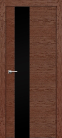 Межкомнатная дверь Loft 8 в цвете Дуб коньяк со стеклом Стекло Черное AGS