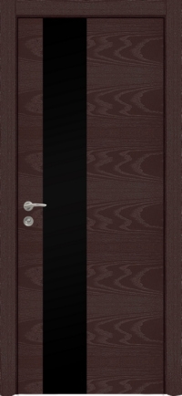 Межкомнатная дверь Loft 8 в цвете ясень бренди со стеклом Стекло Черное AGS