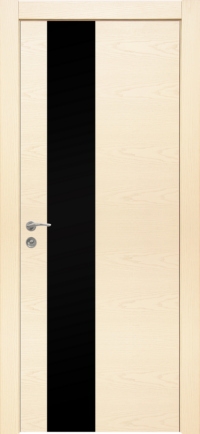 Межкомнатная дверь Loft 8 в цвете Ясень слоновая кость  со стеклом Стекло Черное AGS