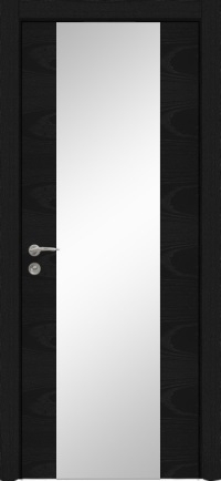 Межкомнатная дверь Loft 10  в цвете Черный ясень  со стеклом Стекло Белое AGS