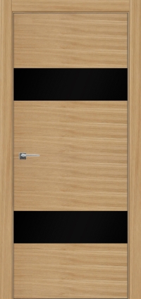 Межкомнатная дверь Loft 2 в цвете Дуб натуральный  со стеклом Стекло Черное AGS