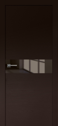 Межкомнатная дверь Loft 1 в цвете Ясень Шоколад со стеклом Стекло Черное AGS
