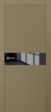 Межкомнатная дверь Loft 1 в цвете Ясень Латте со стеклом Стекло Черное AGS