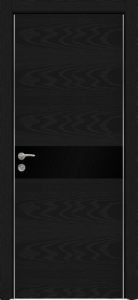 Межкомнатная дверь Loft 1 в цвете Черный ясень  со стеклом Стекло Черное AGS