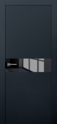 Межкомнатная дверь Loft 1 в цвете Ясень Антрацит со стеклом Стекло Черное AGS