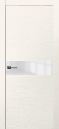 Межкомнатная дверь Loft 1 в цвете Ясень Молочно-белый со стеклом Стекло Белое AGS