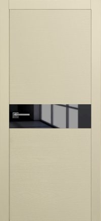Межкомнатная дверь Loft 1 в цвете Ясень Бежевый со стеклом Стекло Черное AGS