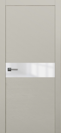 Межкомнатная дверь Loft 1 в цвете Ясень Серый шёлк со стеклом Стекло Белое AGS