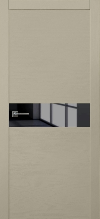 Межкомнатная дверь Loft 1 в цвете Ясень Капучино со стеклом Стекло Черное AGS