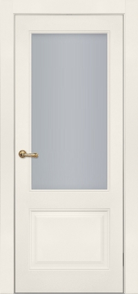 Межкомнатная дверь ПО Rimini 2 в цвете Жемчужно-Белый со стеклом Сатинат Белый