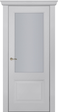 Межкомнатная дверь ПО Rimini 2 в цвете Телегрей со стеклом Сатинат Белый