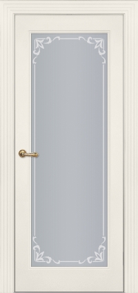 Межкомнатная дверь ПО Rimini 1 в цвете Жемчужно-Белый со стеклом П 229