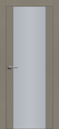 Межкомнатная дверь ПО BASE 3  в цвете Серый Кварц со стеклом Сатинат Белый