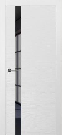 Межкомнатная дверь ПО LOFT 7  в цвете Белоснежный со стеклом Стекло Черное AGS