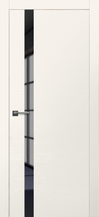 Межкомнатная дверь ПО LOFT 7  в цвете Молочно Белый со стеклом Стекло Черное AGS