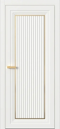 Межкомнатная Дверь ПГ Erte 1 Cannelure Декор золото в цвете Бланж (RAL 9010) без стекла