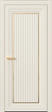 Межкомнатная Дверь ПГ Erte 1 Cannelure Декор золото в цвете Кремово-белый без стекла