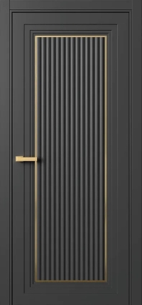 Межкомнатная Дверь ПГ Erte 1 Cannelure Декор золото в цвете Базальт (NCS S 8000-N) без стекла