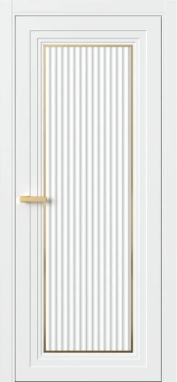 Межкомнатная Дверь ПГ Erte 1 Cannelure Декор золото в цвете белоснежный без стекла
