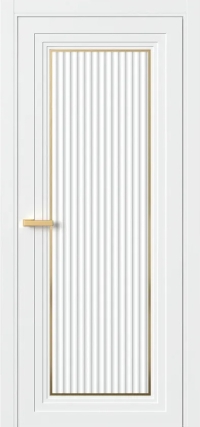 Межкомнатная Дверь ПГ Erte 1 Cannelure Декор золото в цвете Сигнально-белый (RAL 9003) без стекла