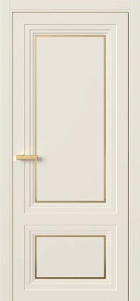 Межкомнатная Дверь ПГ Erte 2 Rustica Декор золото в цвете Кремово-белый без стекла