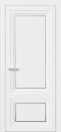 Межкомнатная Дверь ПГ Erte 2 Rustica Декор серебро в цвете Сигнально-белый (RAL 9003) без стекла