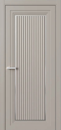 Межкомнатная Дверь ПГ Erte 1 Cannelure Декор серебро в цвете Молескин без стекла