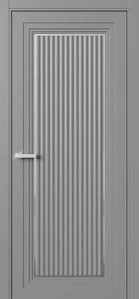 Межкомнатная Дверь ПГ Erte 1 Cannelure Декор серебро в цвете Пыльно-серый (RAL 7037) без стекла