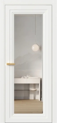 Межкомнатная Дверь ПО Erte 2 Rustica в цвете Бланж (RAL 9010) со стеклом НОВЫЙ Зеркало Безцветный