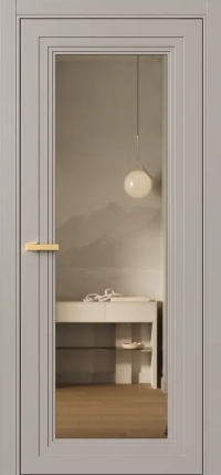 Межкомнатная Дверь ПО Erte 1 в цвете Молескин со стеклом НОВЫЙ Зеркало Бронза