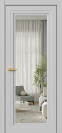 Межкомнатная Дверь ПО Erte 2 Rustica в цвете Телегрей (RAL 7047) со стеклом НОВЫЙ Прозрачный