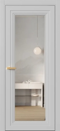 Межкомнатная Дверь ПО Erte 1 в цвете Телегрей (RAL 7047) со стеклом НОВЫЙ Зеркало Безцветный