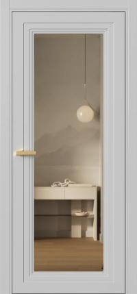 Межкомнатная Дверь ПО Erte 1 в цвете Телегрей (RAL 7047) со стеклом НОВЫЙ Зеркало Бронза