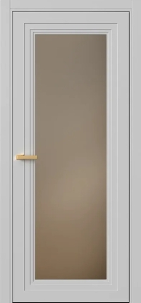 Межкомнатная Дверь ПО Erte 2 Rustica в цвете Телегрей (RAL 7047) со стеклом НОВЫЙ Зеркало Бронза Матовый