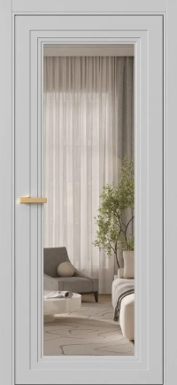 Межкомнатная Дверь ПО Erte 1 в цвете Телегрей (RAL 7047) со стеклом НОВЫЙ Бронза Прозрачный