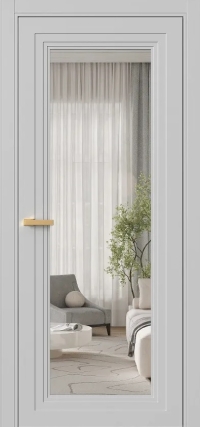 Межкомнатная Дверь ПО Erte 2 Rustica в цвете Телегрей (RAL 7047) со стеклом НОВЫЙ Оптивайт Прозрачный