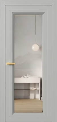 Межкомнатная Дверь ПО Erte 2 Rustica в цвете Серый шёлк (RAL 7044) со стеклом НОВЫЙ Зеркало Безцветный