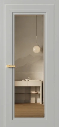 Межкомнатная Дверь ПО Erte 2 Rustica в цвете Серый шёлк (RAL 7044) со стеклом НОВЫЙ Зеркало Бронза