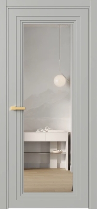 Межкомнатная Дверь ПО Erte 2 Rustica в цвете Серый шёлк (RAL 7044) со стеклом НОВЫЙ Зеркало Оптивайт