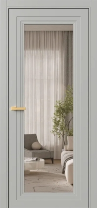 Межкомнатная Дверь ПО Erte 1 в цвете Серый шёлк (RAL 7044) со стеклом НОВЫЙ Бронза Прозрачный