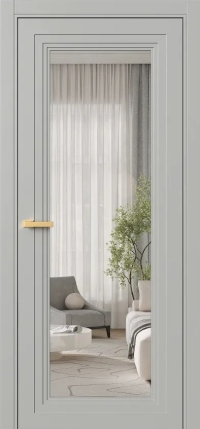 Межкомнатная Дверь ПО Erte 1 в цвете Серый шёлк (RAL 7044) со стеклом НОВЫЙ Оптивайт Прозрачный